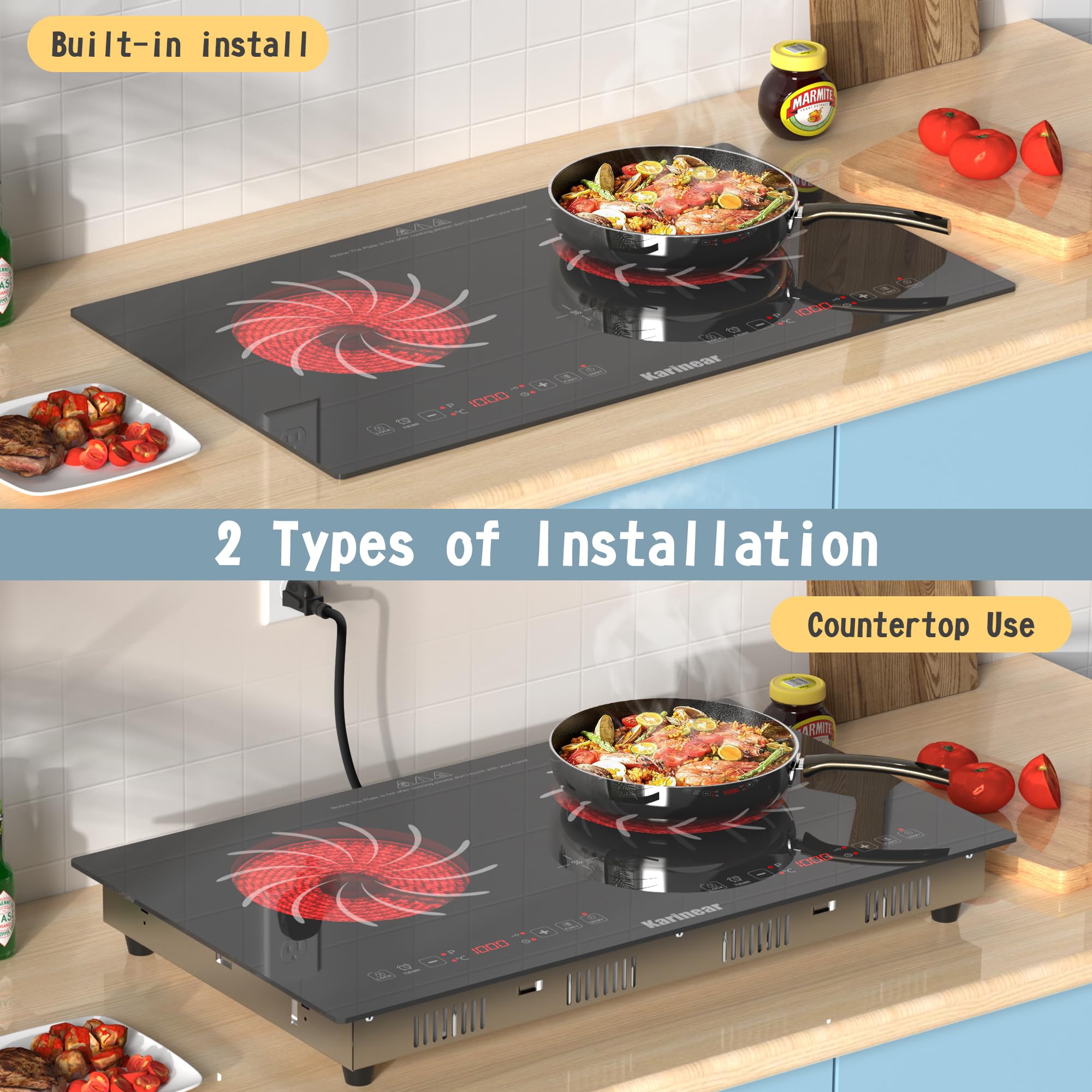 Karinear 2 Burner Electric Sto - Hot Pot Portable Dual recension och pris