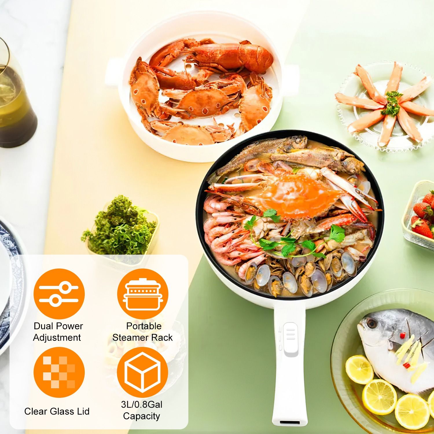 Electric Hot Pot Non-Stick Fry - Hot Pot Portable Dual recension och pris