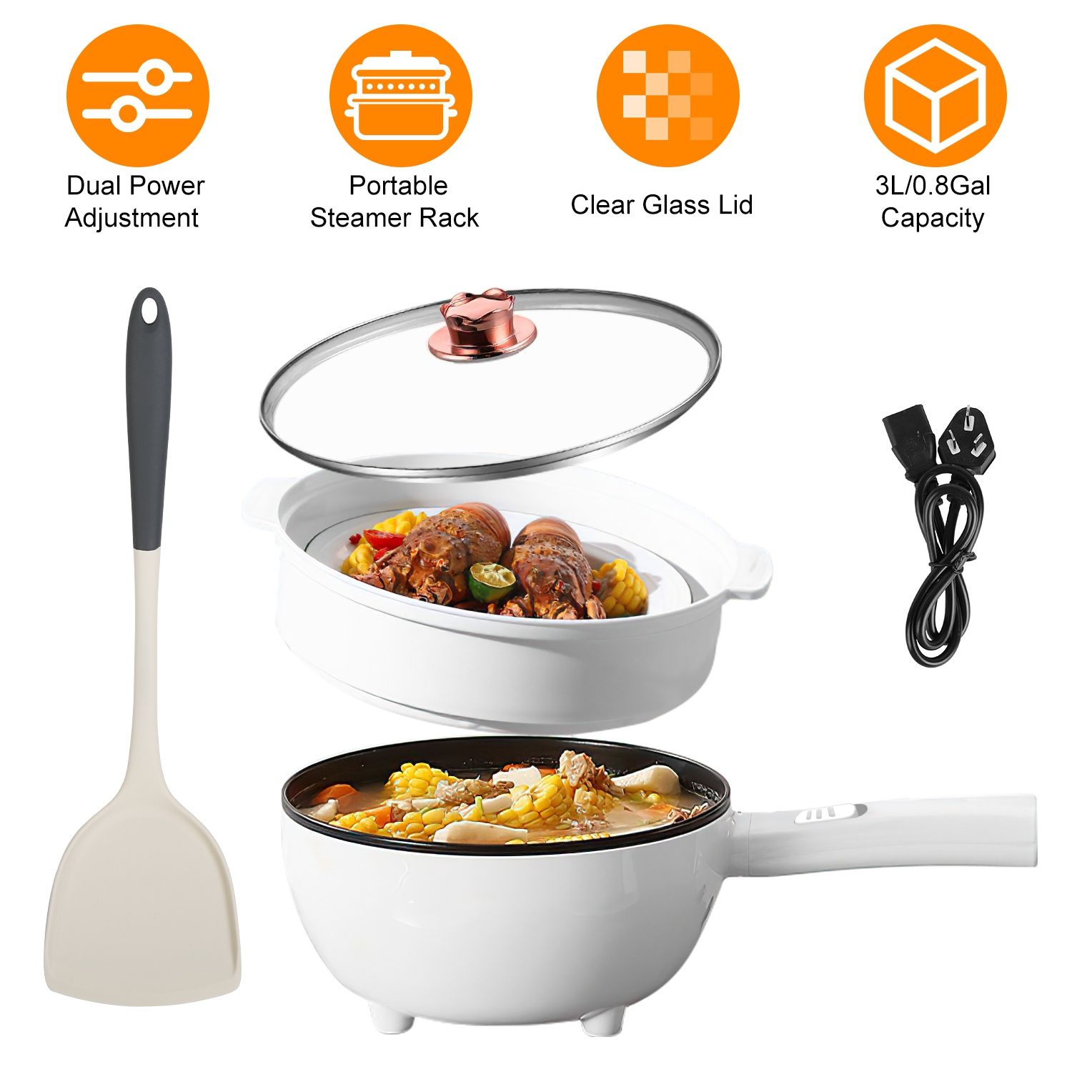 Electric Hot Pot Non-Stick Fry - Hot Pot Portable Dual recension och pris
