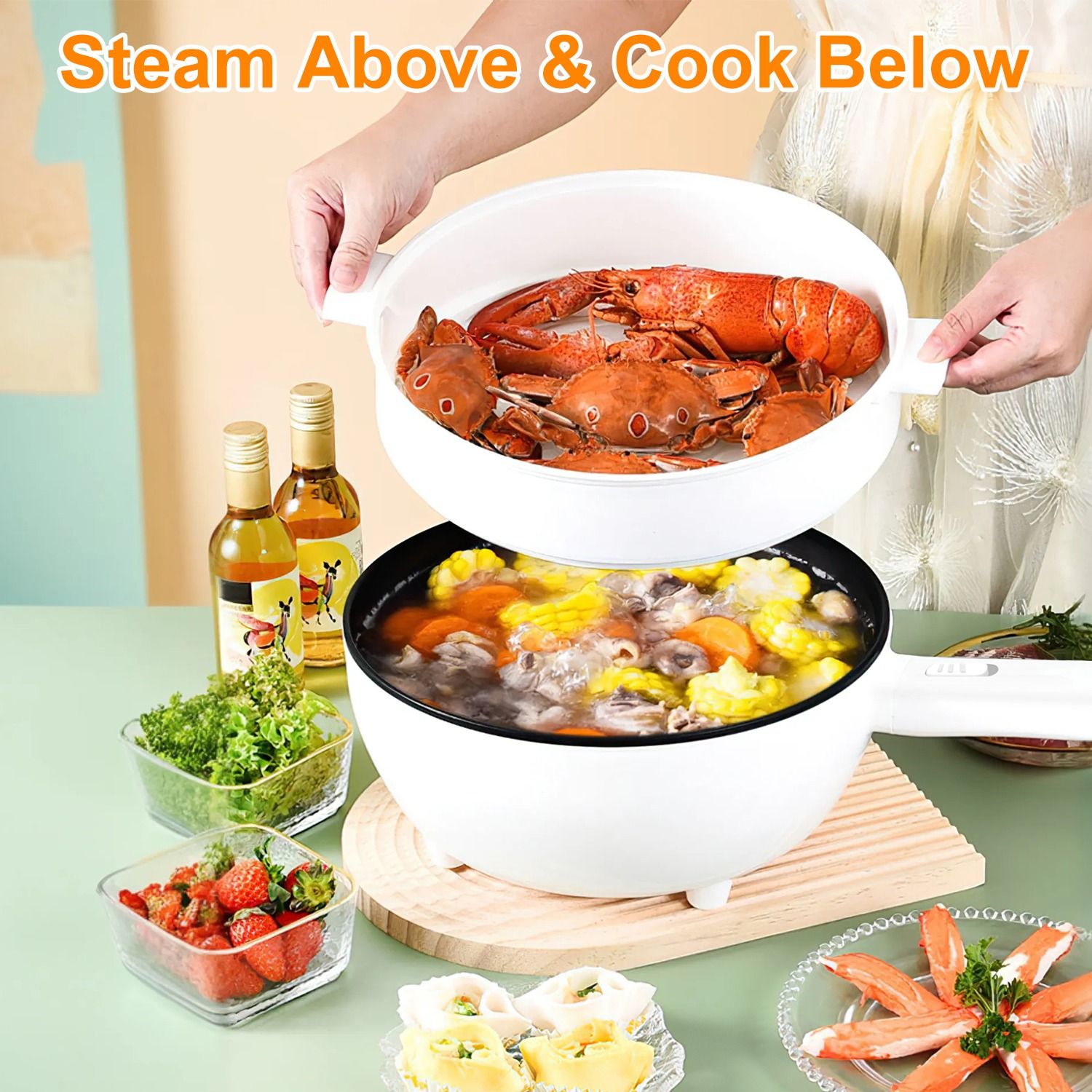 Electric Hot Pot Non-Stick Fry - Hot Pot Portable Dual recension och pris