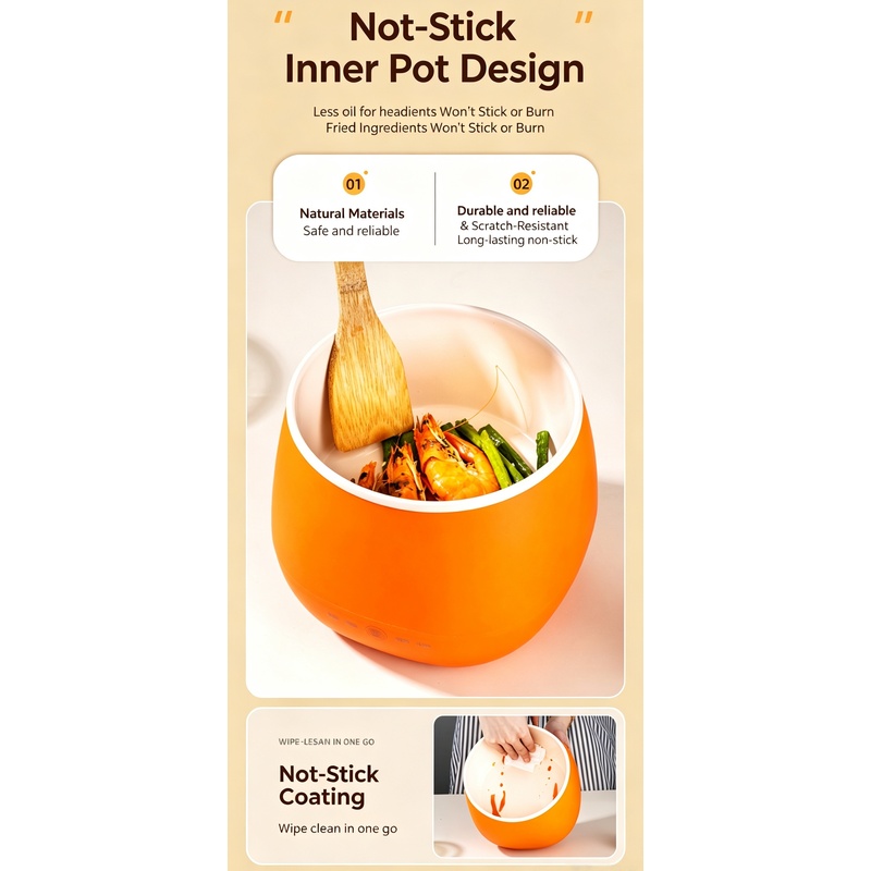 1pc 1.8L Mini Electric Cooker  - Hot Pot Portable Dual recension och pris